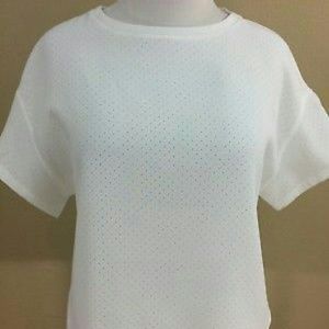 NWT Anne Klein Size 10 Perforated White Top